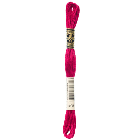 DMC 6 Strand Cotton Embroidery Floss #498 - Red Dark