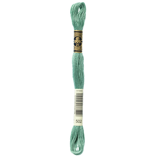 DMC 6 Strand Cotton Embroidery Floss #502 - Blue Green-Cross Stitch-DMC Floss-Millennial Fabrics