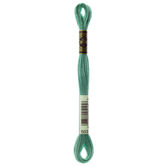 DMC 6 Strand Cotton Embroidery Floss #503 - Blue Green Medium-Cross Stitch-DMC Floss-Millennial Fabrics