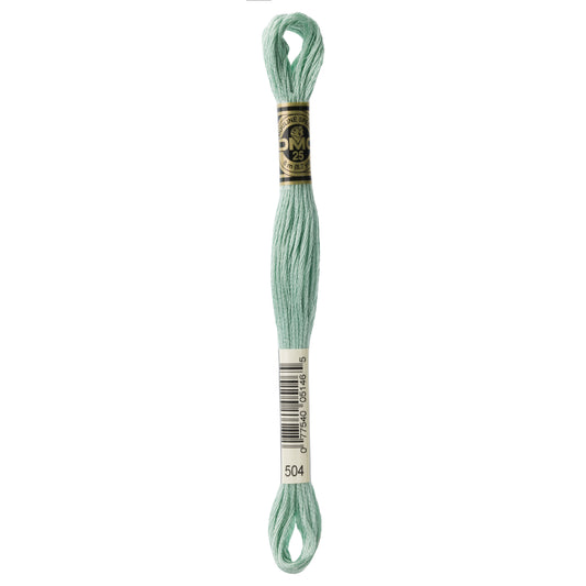 DMC 6 Strand Cotton Embroidery Floss #504 - Blue Green Very Light-Cross Stitch-DMC Floss-Millennial Fabrics