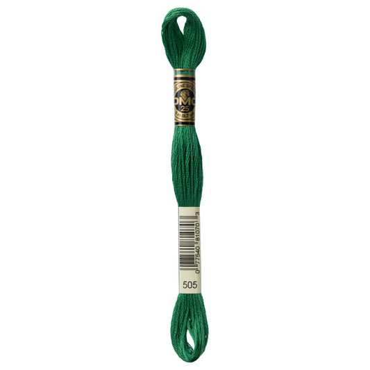 DMC 6 Strand Cotton Embroidery Floss #505 - Grass Green Dark-Cross Stitch-DMC Floss-Millennial Fabrics