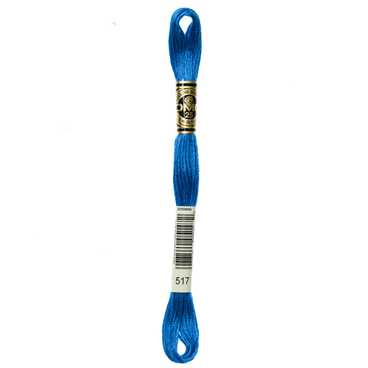 DMC 6 Strand Cotton Embroidery Floss #517 - Wedgewood Dark-Cross Stitch-DMC Floss-Millennial Fabrics
