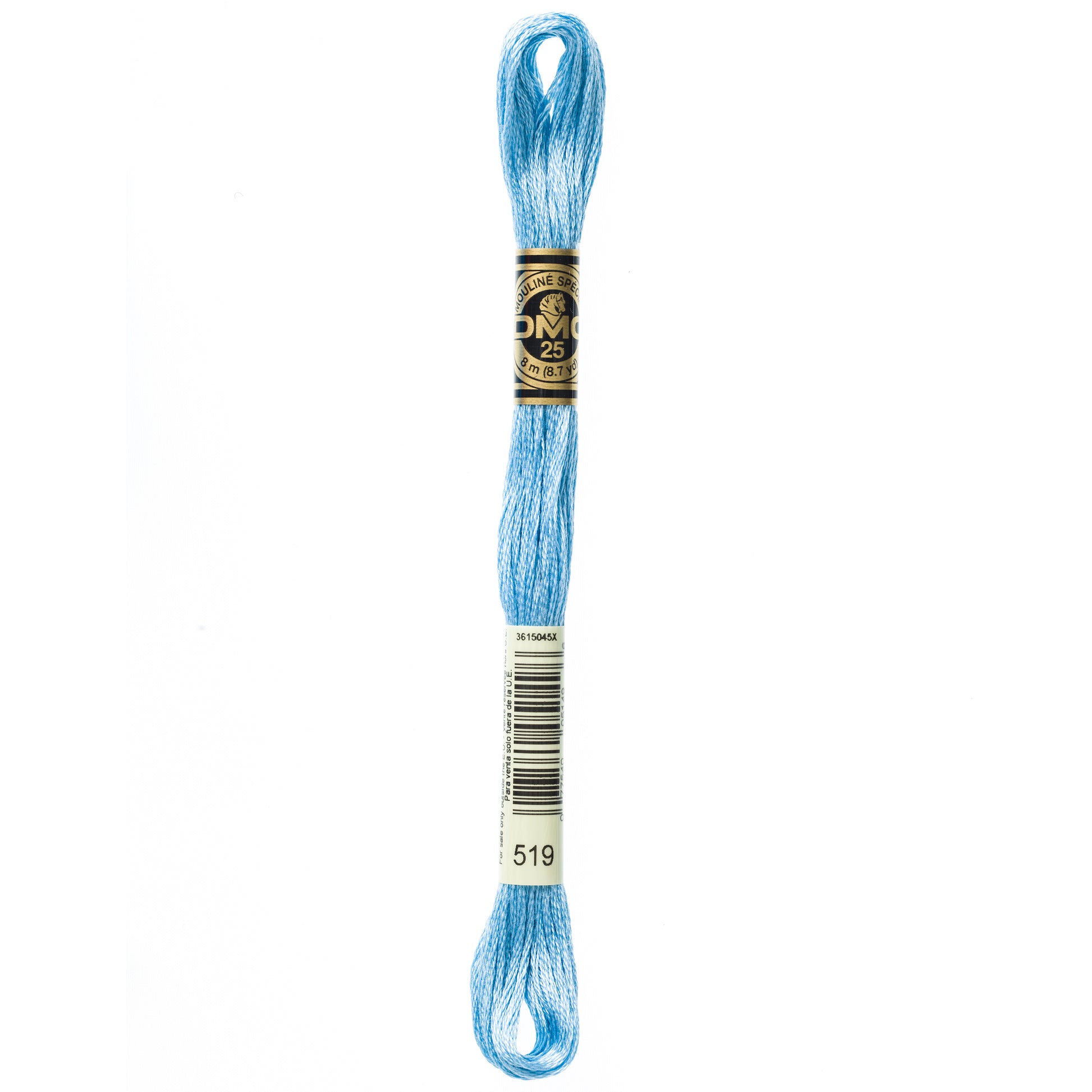 DMC 6 Strand Cotton Embroidery Floss #519 - Sky Blue-Cross Stitch-DMC Floss-Millennial Fabrics