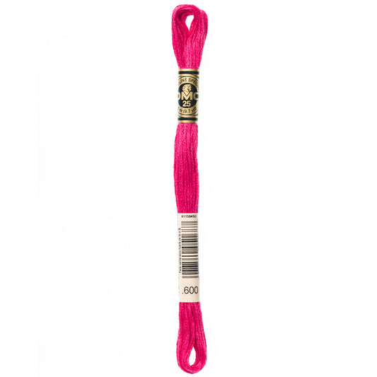 DMC 6 Strand Cotton Embroidery Floss #600 - Cranberry Very Dark-Cross Stitch-DMC Floss-Millennial Fabrics