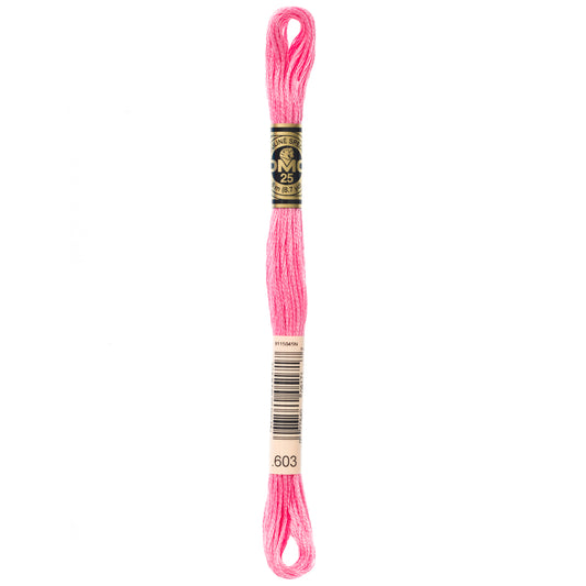 DMC 6 Strand Cotton Embroidery Floss #603 - Cranberry Light Medium-Cross Stitch-DMC Floss-Millennial Fabrics