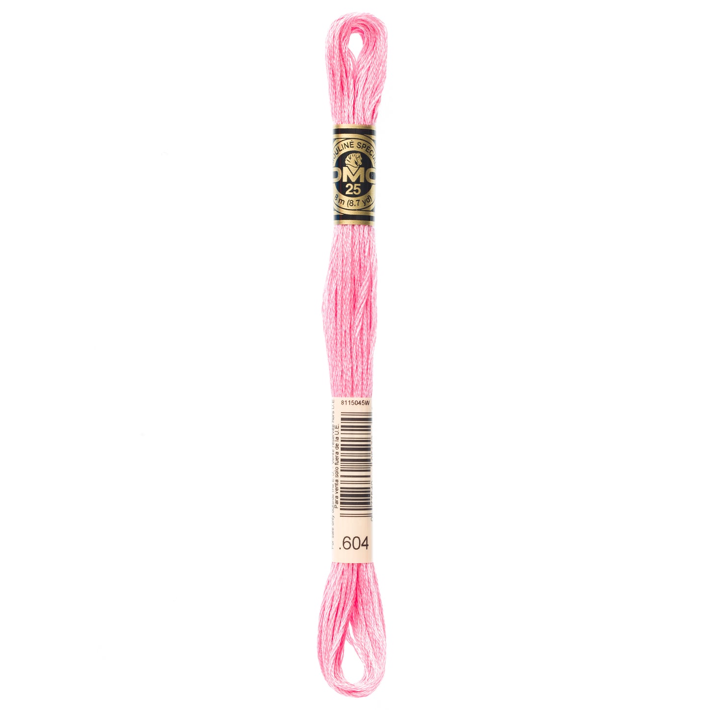 DMC 6 Strand Cotton Embroidery Floss #604 - Cranberry Light-Cross Stitch-DMC Floss-Millennial Fabrics