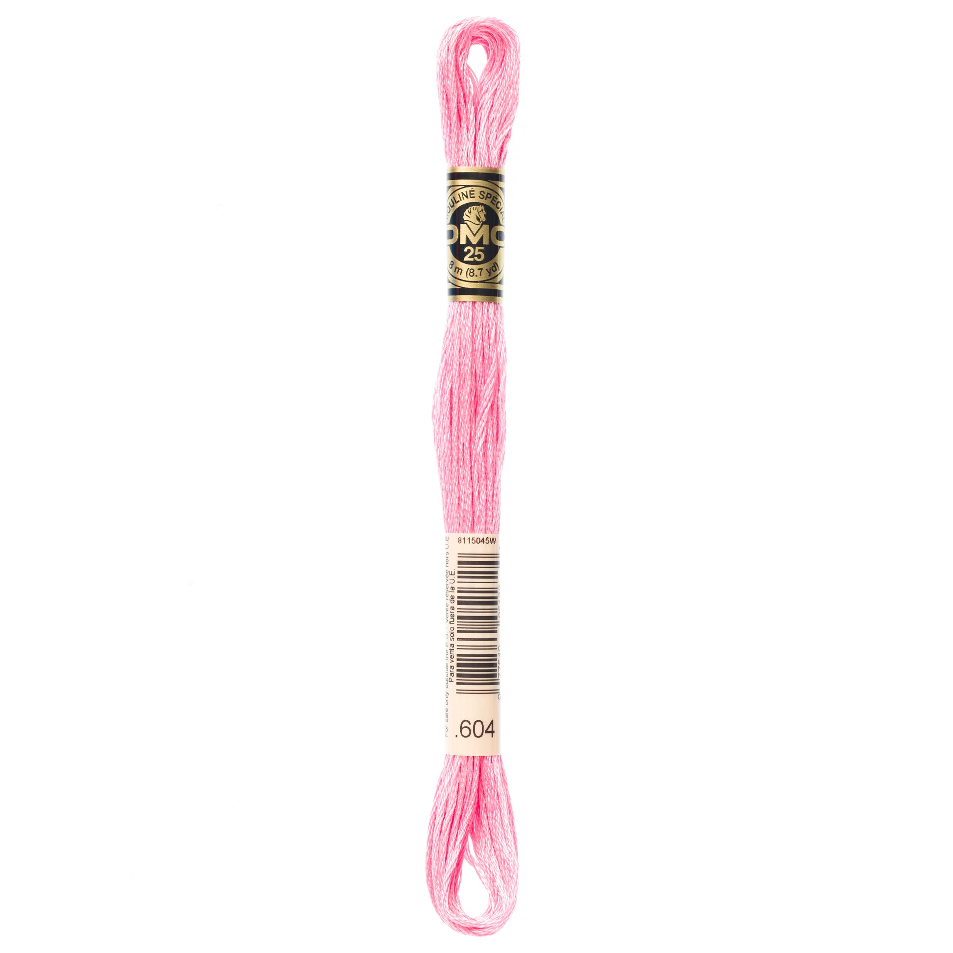 DMC 6 Strand Cotton Embroidery Floss #604 - Cranberry Light-Cross Stitch-DMC Floss-Millennial Fabrics