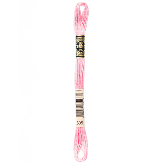 DMC 6 Strand Cotton Embroidery Floss #605 - Cranberry Very Light-Cross Stitch-DMC Floss-Millennial Fabrics