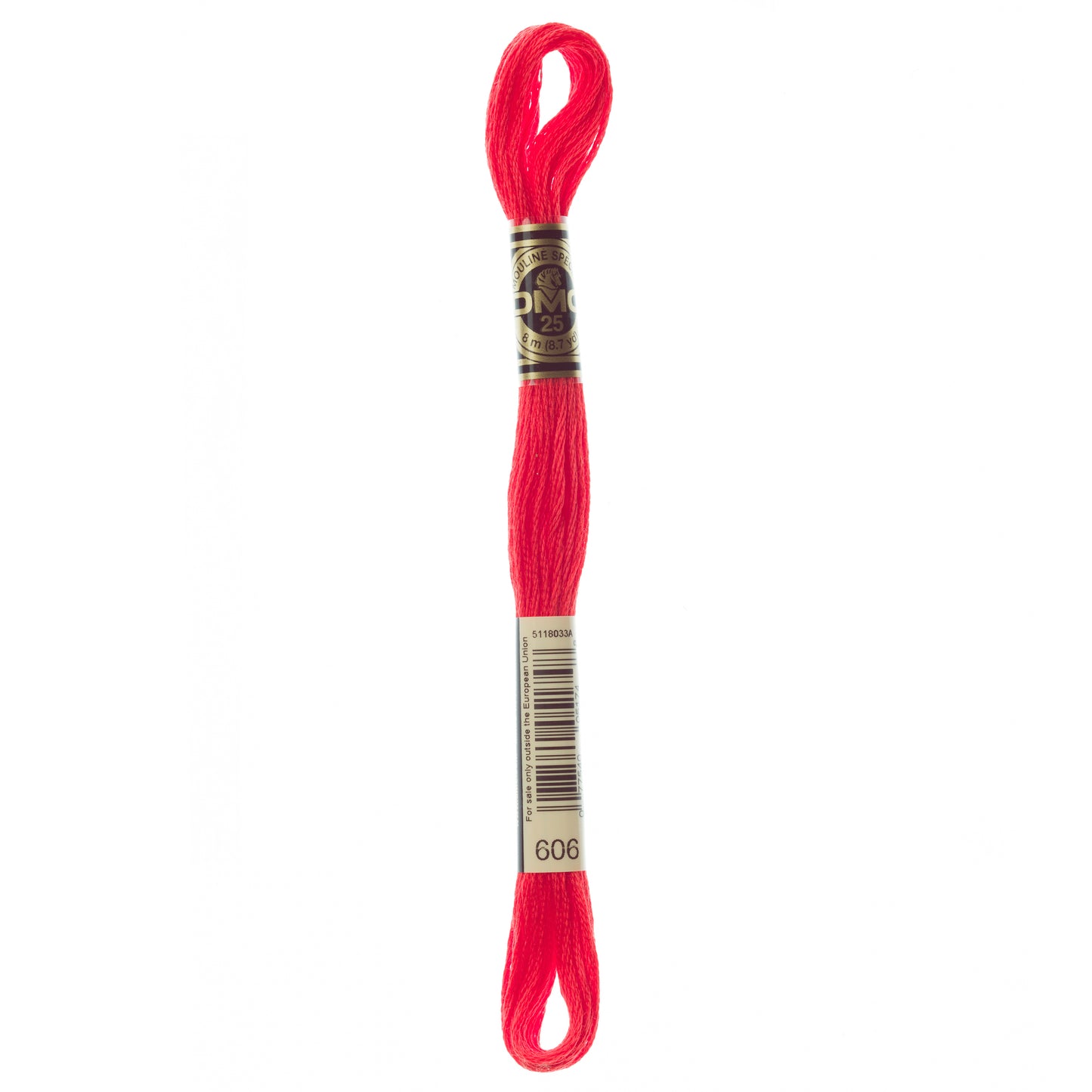 DMC 6 Strand Cotton Embroidery Floss #606 - Orange Red Bright-Cross Stitch-DMC Floss-Millennial Fabrics