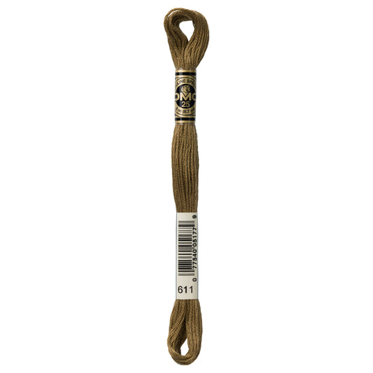 DMC 6 Strand Cotton Embroidery Floss #611 - Drab Brown-Cross Stitch-DMC Floss-Millennial Fabrics