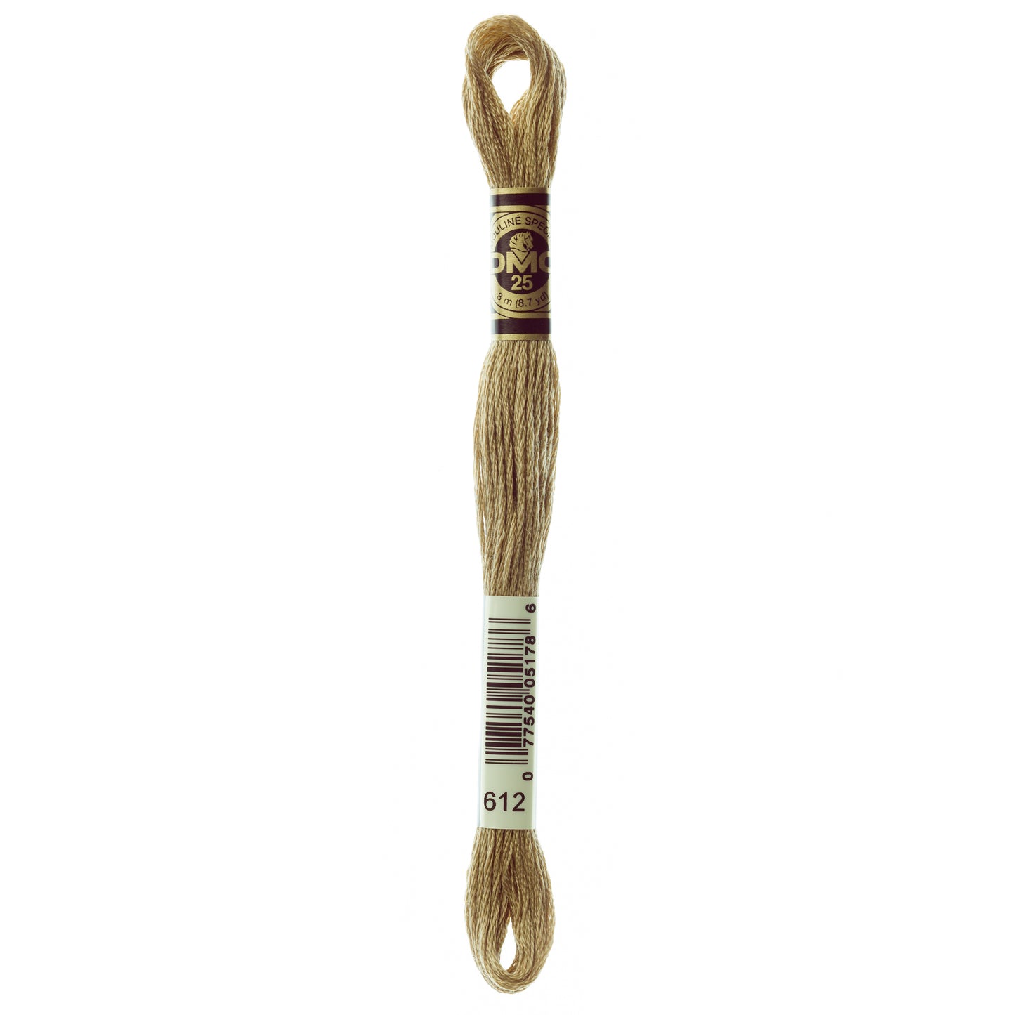 DMC 6 Strand Cotton Embroidery Floss #612 - Drab Brown Light-Cross Stitch-DMC Floss-Millennial Fabrics