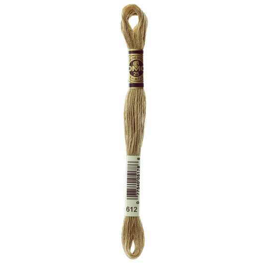 DMC 6 Strand Cotton Embroidery Floss #612 - Drab Brown Light-Cross Stitch-DMC Floss-Millennial Fabrics