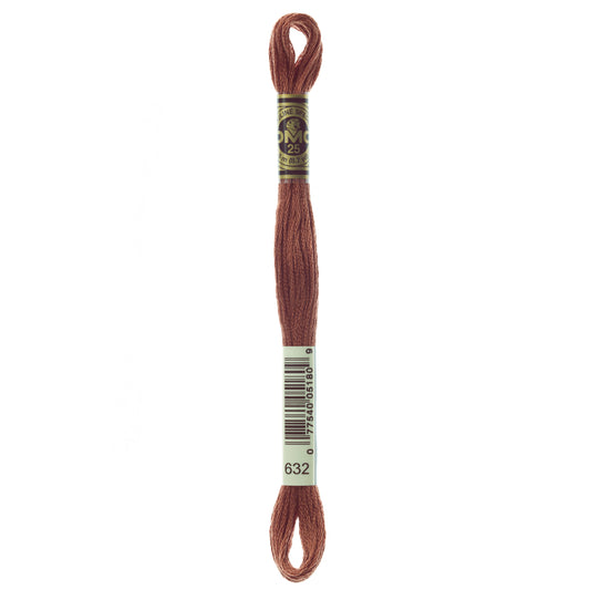 DMC 6 Strand Cotton Embroidery Floss #632 - Desert Sand Ultra Very Dark-Cross Stitch-DMC Floss-Millennial Fabrics