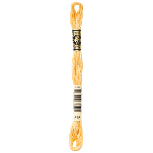 DMC 6 Strand Cotton Embroidery Floss #676 -  Old Gold Light