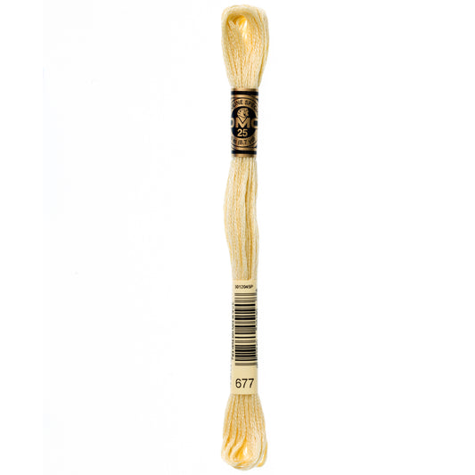 DMC 6 Strand Cotton Embroidery Floss #677 - Old Gold Very Light-Cross Stitch-DMC Floss-Millennial Fabrics