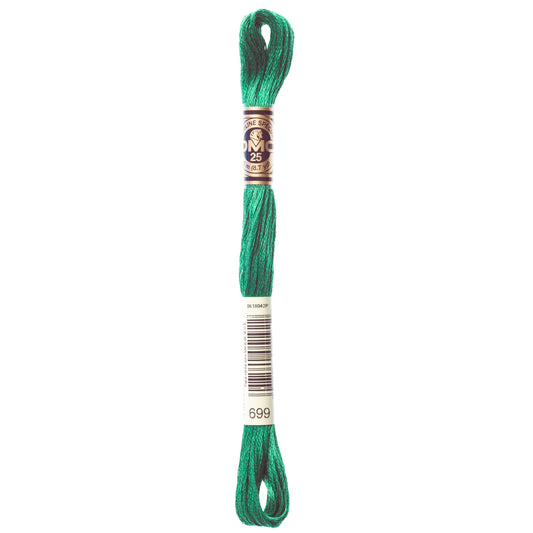 DMC 6 Strand Cotton Embroidery Floss #699 - Green-Cross Stitch-DMC Floss-Millennial Fabrics
