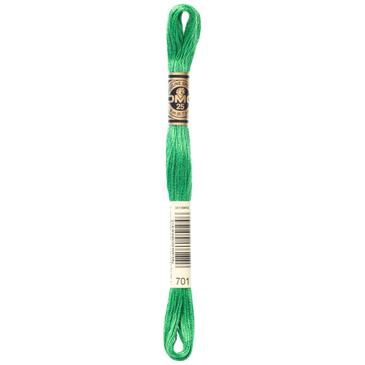 DMC 6 Strand Cotton Embroidery Floss #701 - Green Light-Cross Stitch-DMC Floss-Millennial Fabrics