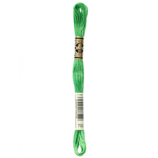 DMC 6 Strand Cotton Embroidery Floss #702 - Kelly Green-Cross Stitch-DMC Floss-Millennial Fabrics
