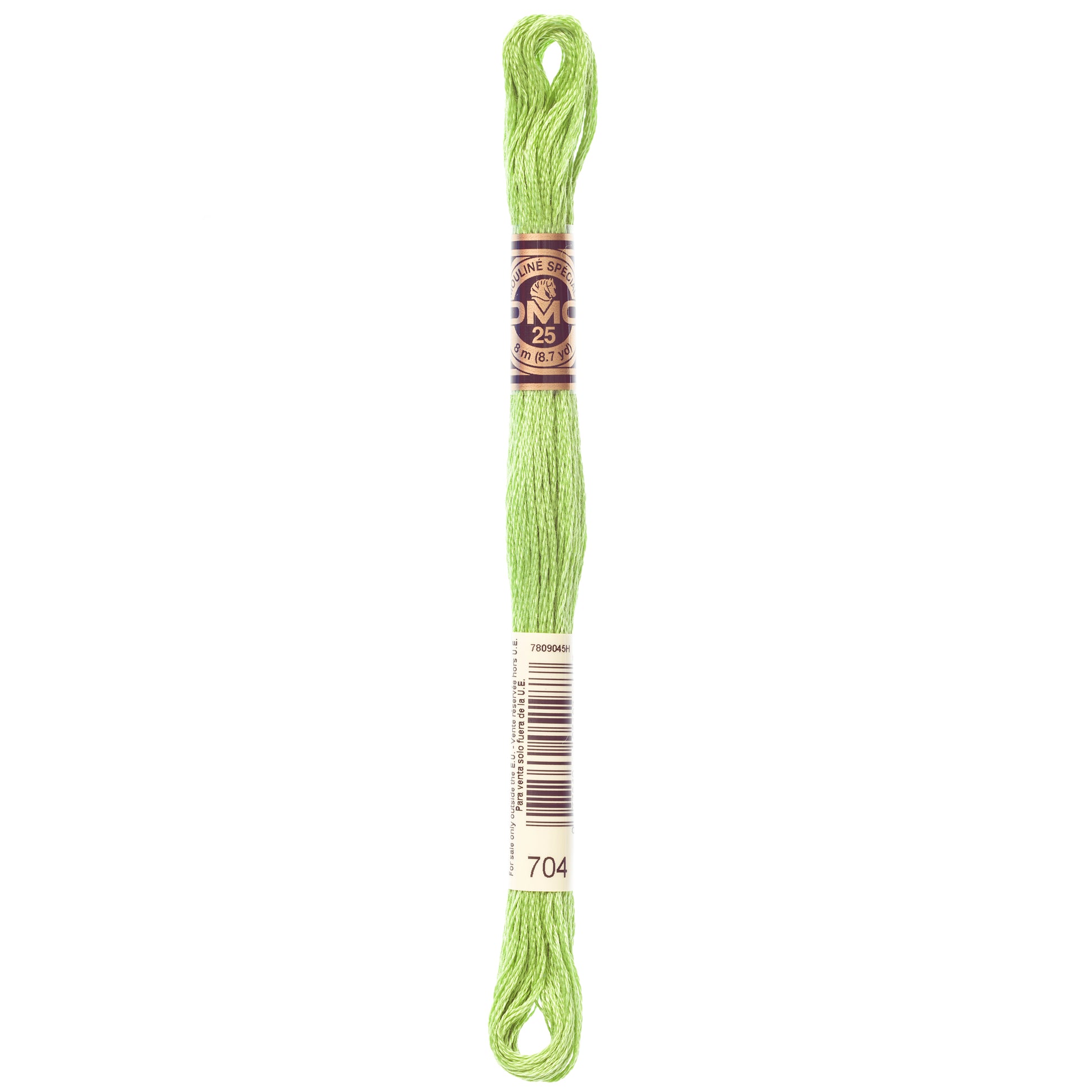 DMC 6 Strand Cotton Embroidery Floss #704 - Chartreuse Bright-Cross Stitch-DMC Floss-Millennial Fabrics