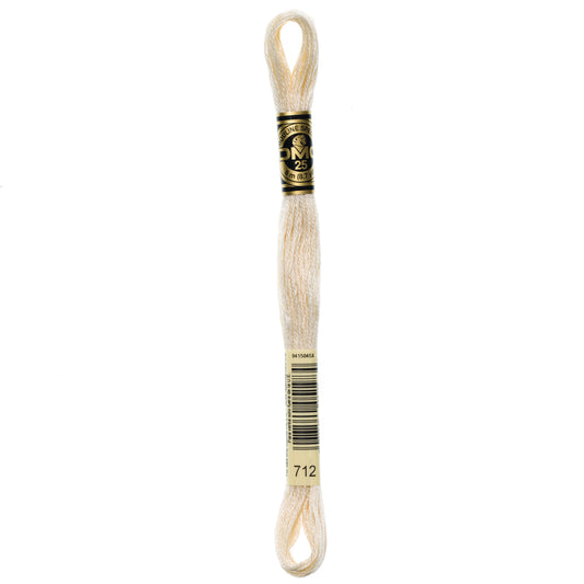 DMC 6 Strand Cotton Embroidery Floss #712 - Cream-Cross Stitch-DMC Floss-Millennial Fabrics