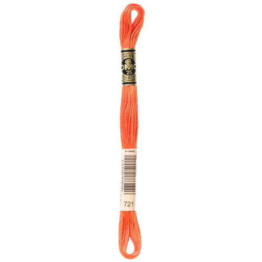 DMC 6 Strand Cotton Embroidery Floss #721 - Orange Spice Medium