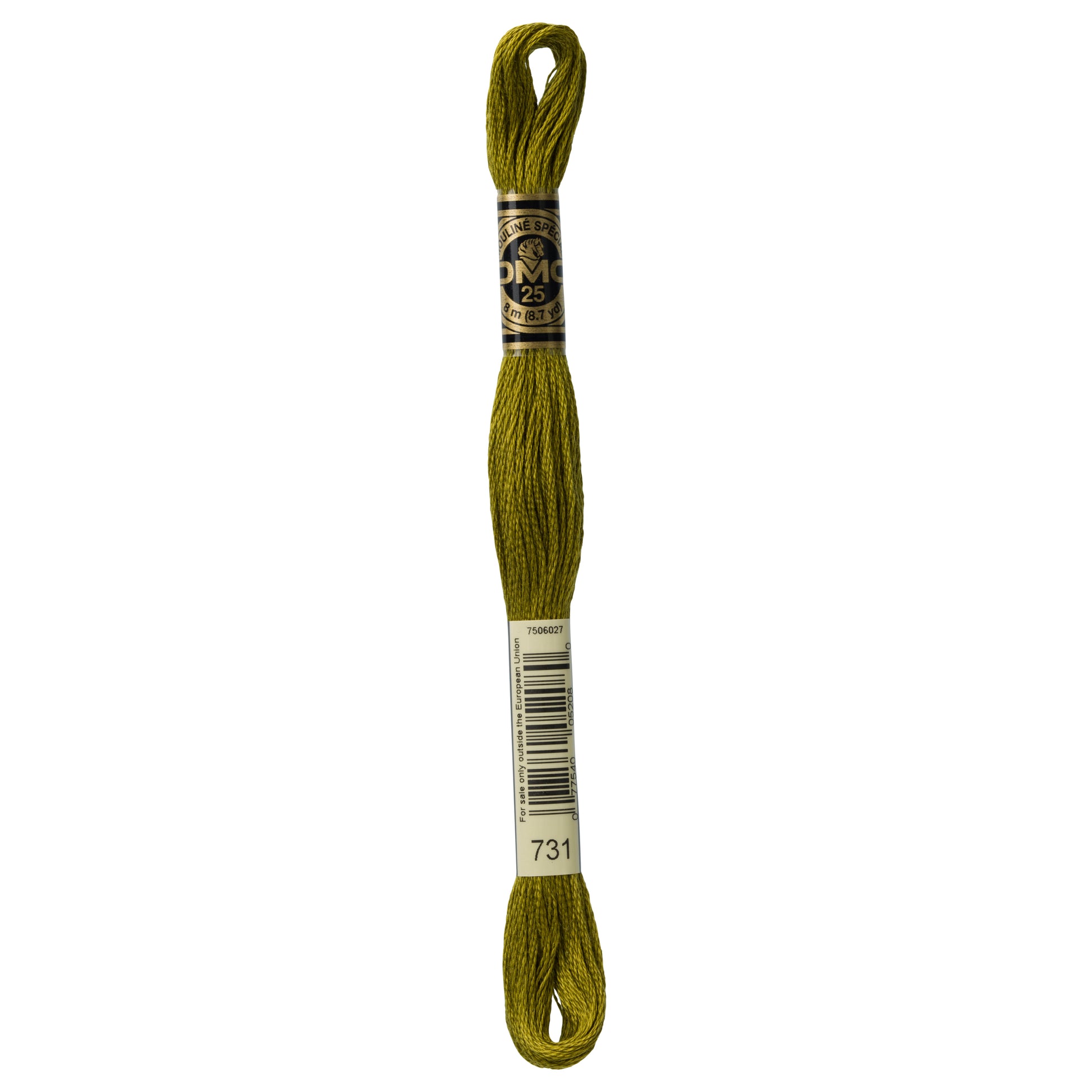 DMC 6 Strand Cotton Embroidery Floss #731 - Olive Green Dark-Cross Stitch-DMC Floss-Millennial Fabrics