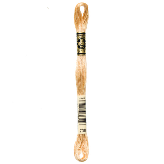 DMC 6 Strand Cotton Embroidery Floss #738 - Tan Very Light