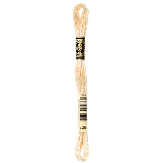 DMC 6 Strand Cotton Embroidery Floss #739 - Tan Ultra Very Light-Cross Stitch-DMC Floss-Millennial Fabrics