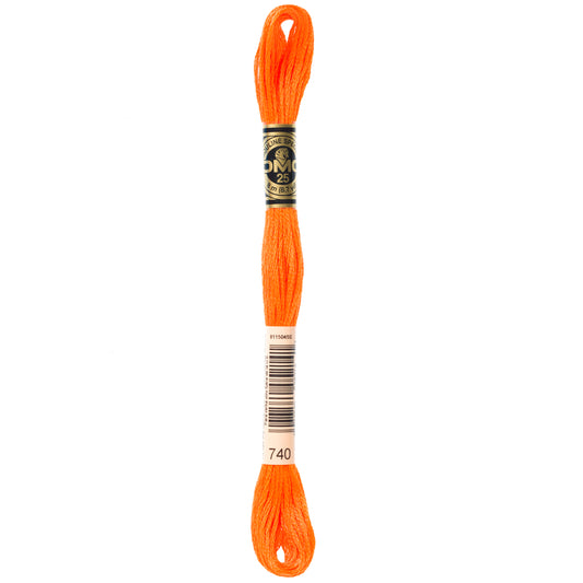 DMC 6 Strand Cotton Embroidery Floss #740 - Tangerine-Cross Stitch-DMC Floss-Millennial Fabrics