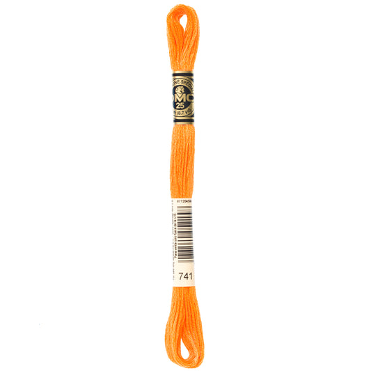 DMC 6 Strand Cotton Embroidery Floss #741 - Tangerine Medium-Cross Stitch-DMC Floss-Millennial Fabrics