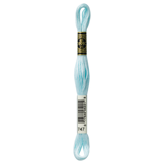 DMC 6 Strand Cotton Embroidery Floss #747 - Sky Blue Very Light-Cross Stitch-DMC Floss-Millennial Fabrics