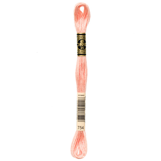 DMC 6 Strand Cotton Embroidery Floss #754 - Peach Light-Cross Stitch-DMC Floss-Millennial Fabrics