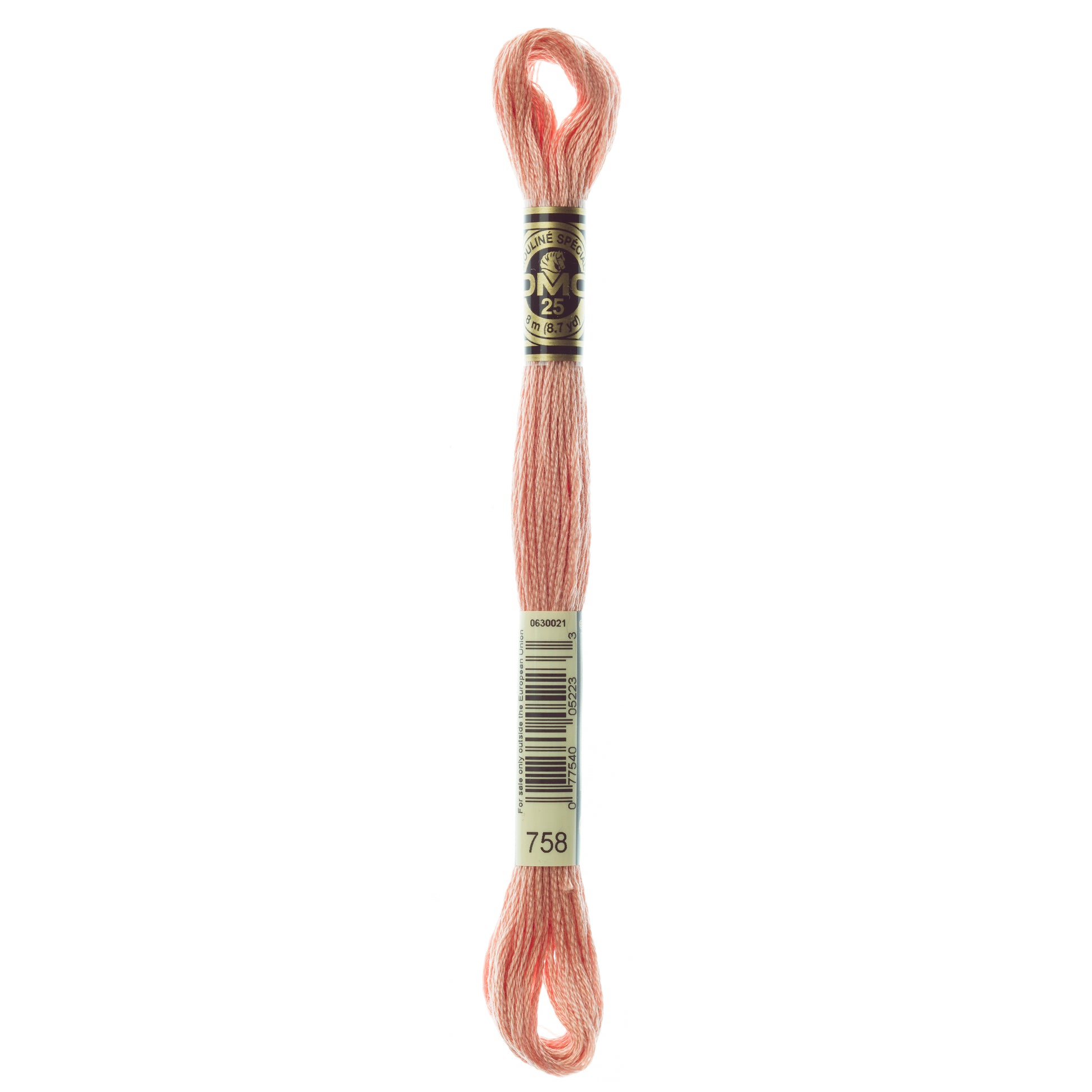 DMC 6 Strand Cotton Embroidery Floss #758 - Terra Cotta Very Light-Cross Stitch-DMC Floss-Millennial Fabrics