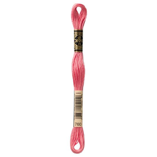 DMC 6 Strand Cotton Embroidery Floss #760 - Salmon-Cross Stitch-DMC Floss-Millennial Fabrics