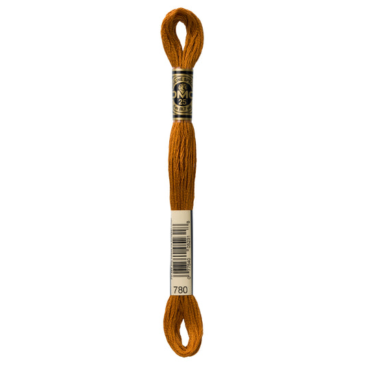 DMC 6 Strand Cotton Embroidery Floss #780 - Topaz Ultra Very Dark-Cross Stitch-DMC Floss-Millennial Fabrics