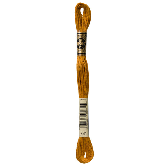 DMC 6 Strand Cotton Embroidery Floss #781 - Topaz Very Dark-Cross Stitch-DMC Floss-Millennial Fabrics