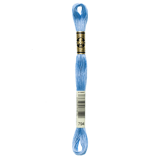 DMC 6 Strand Cotton Embroidery Floss #794 - Cornflower Blue Light-Cross Stitch-DMC Floss-Millennial Fabrics