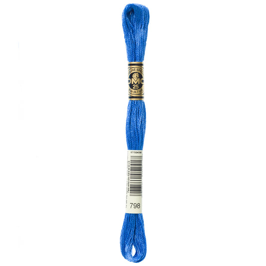 DMC 6 Strand Cotton Embroidery Floss #798 - Delft Blue Dark-Cross Stitch-DMC Floss-Millennial Fabrics
