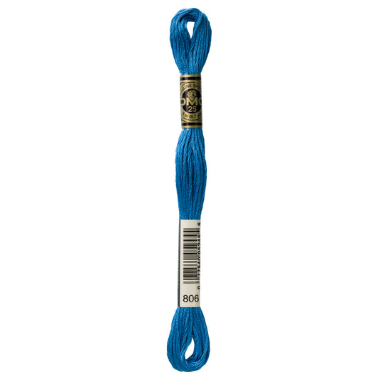 DMC 6 Strand Cotton Embroidery Floss #806 - Peacock Blue Dark-Cross Stitch-DMC Floss-Millennial Fabrics