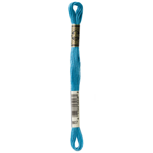 DMC 6 Strand Cotton Embroidery Floss #807 - Peacock Blue-Cross Stitch-DMC Floss-Millennial Fabrics