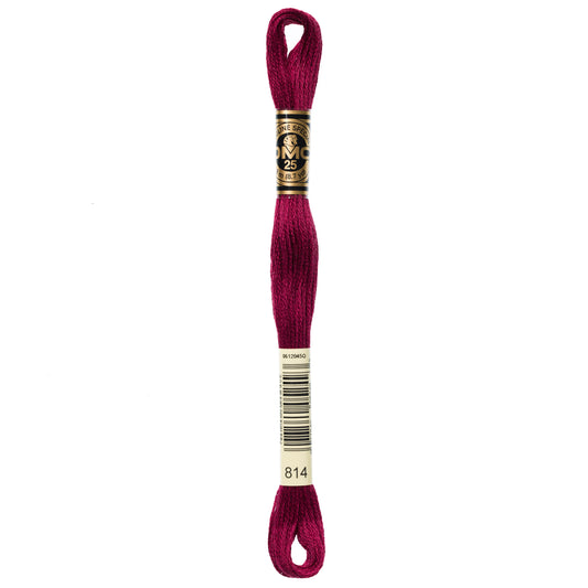 DMC 6 Strand Cotton Embroidery Floss #814 - Garnet Dark-Cross Stitch-DMC Floss-Millennial Fabrics