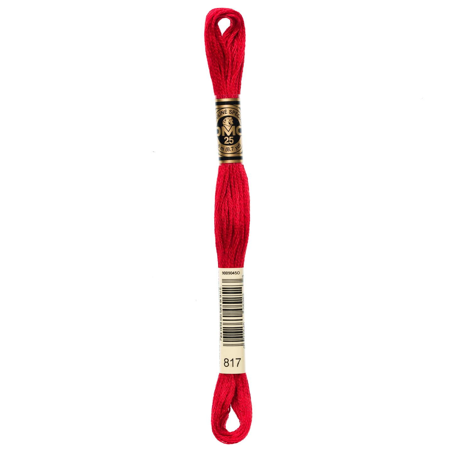 DMC 6 Strand Cotton Embroidery Floss #817 - Coral Red Very Dark-Cross Stitch-DMC Floss-Millennial Fabrics
