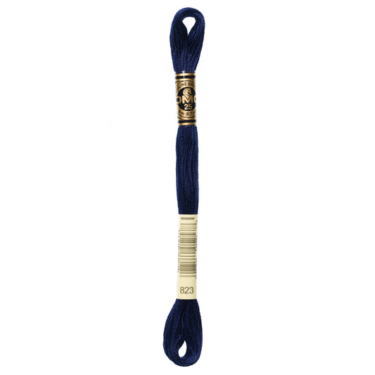 DMC 6 Strand Cotton Embroidery Floss #823 - Blue Dark-Cross Stitch-DMC Floss-Millennial Fabrics