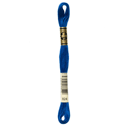 DMC 6 Strand Cotton Embroidery Floss #824 - Blue Very Dark-Cross Stitch-DMC Floss-Millennial Fabrics