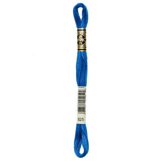 DMC 6 Strand Cotton Embroidery Floss #825 - Blue Dark-Cross Stitch-DMC Floss-Millennial Fabrics