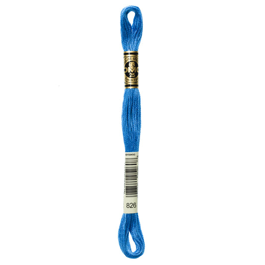 DMC 6 Strand Cotton Embroidery Floss #826 - Blue Medium-Cross Stitch-DMC Floss-Millennial Fabrics