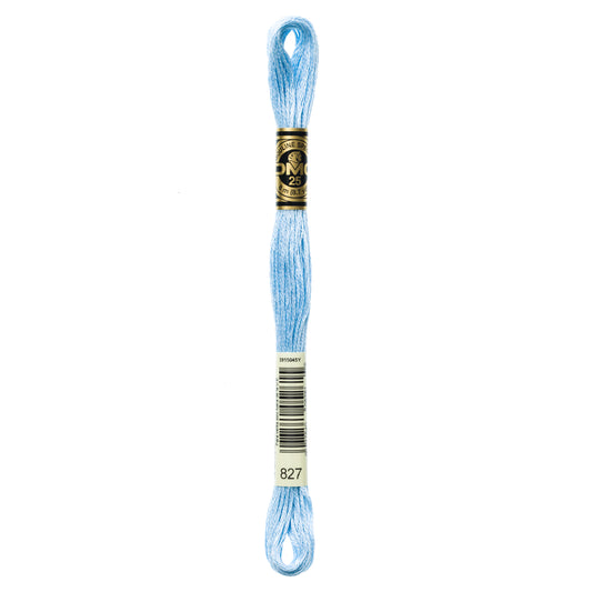 DMC 6 Strand Cotton Embroidery Floss #827 - Blue Very Light-Cross Stitch-DMC Floss-Millennial Fabrics