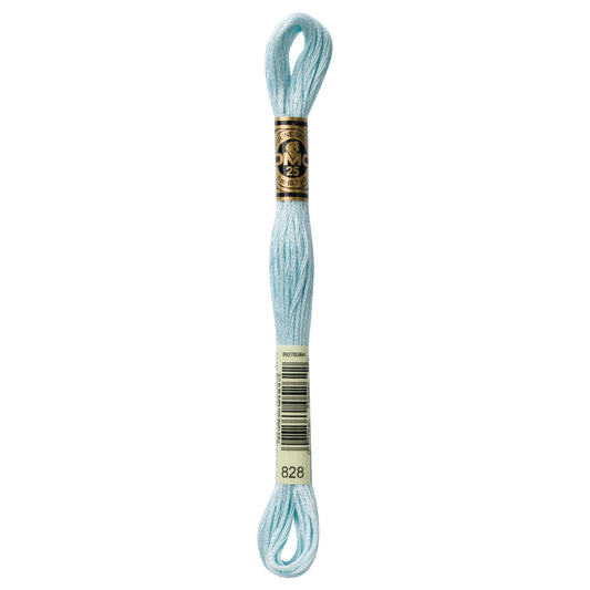 DMC 6 Strand Cotton Embroidery Floss #828 - Blue Ultra Very Light-Cross Stitch-DMC Floss-Millennial Fabrics