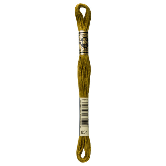 DMC 6 Strand Cotton Embroidery Floss #831 - Golden Olive Medium-Cross Stitch-DMC Floss-Millennial Fabrics