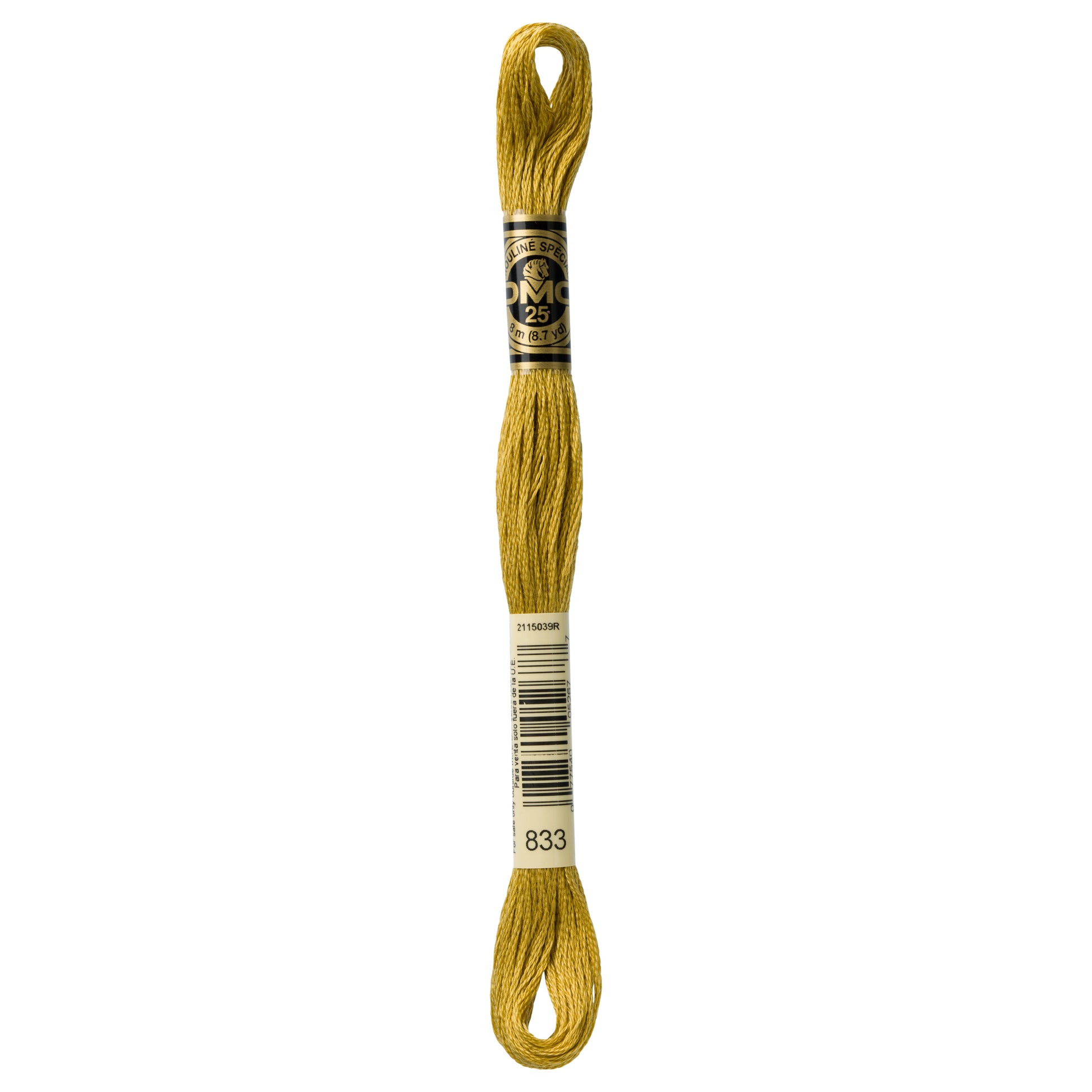 DMC 6 Strand Cotton Embroidery Floss #833 - Golden Olive Light-Cross Stitch-DMC Floss-Millennial Fabrics